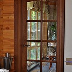 Дверь из массива дуба с фацетными стеклами, г. Всеволожск